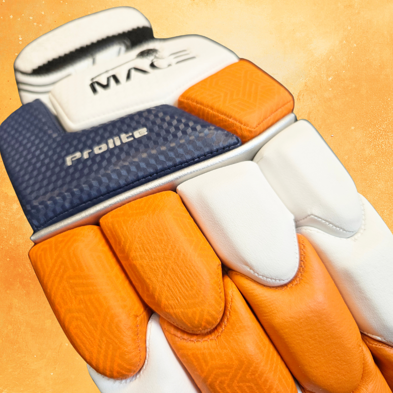 MACE ProLite Batting Gloves - Men's Premium Range - Orange-White-Navy